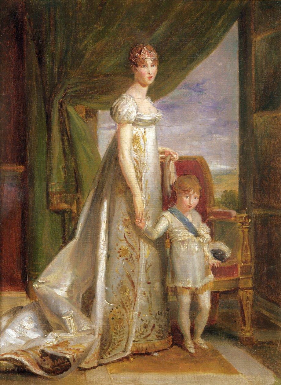 Hortense-Eugenie de Beauharnais（1783  -  1837），荷兰女王和她的儿子Charles Napoleon Bonaparte（1803-1807），1806年 作者 弗朗索瓦·帕斯卡尔·西蒙·杰拉德男爵