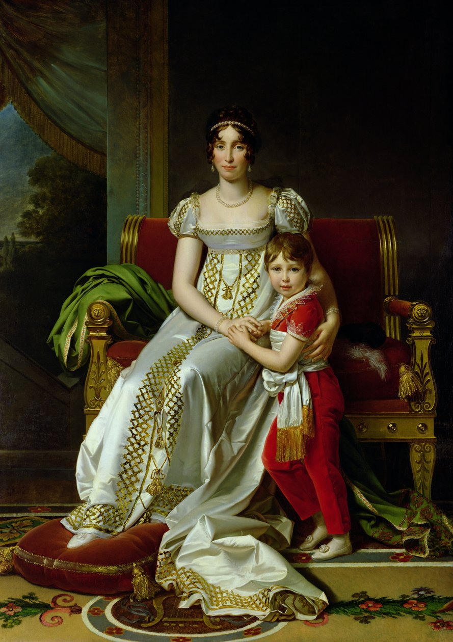 Hortense de Beauharnais（1783-1837）荷兰女王和她的儿子，Napoleon Charles Bonaparte（1802-07）1806 作者 弗朗索瓦·帕斯卡尔·西蒙·杰拉德男爵