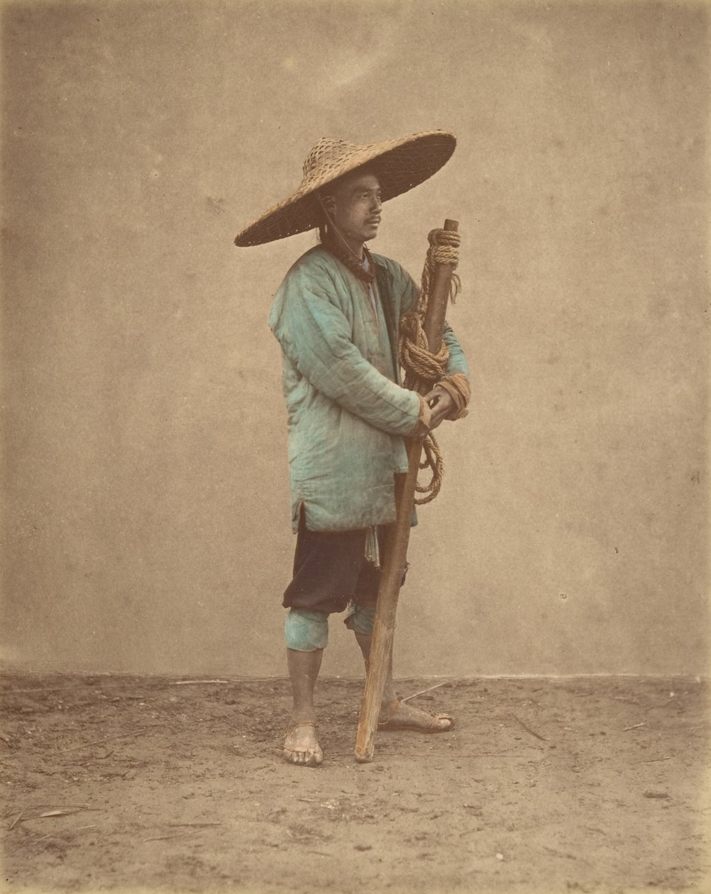 [戴帽子的中国人]，1870年代。 作者 雷蒙德·冯·斯蒂夫男爵