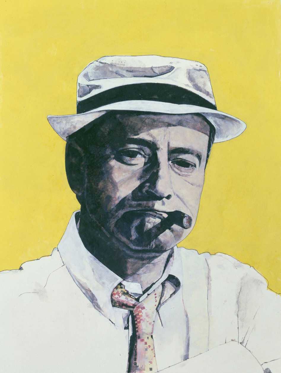 Jack Lemmon的肖像，每日镜子颜色补充的插图，1964年（船上的水粉） 作者 巴里·范托尼