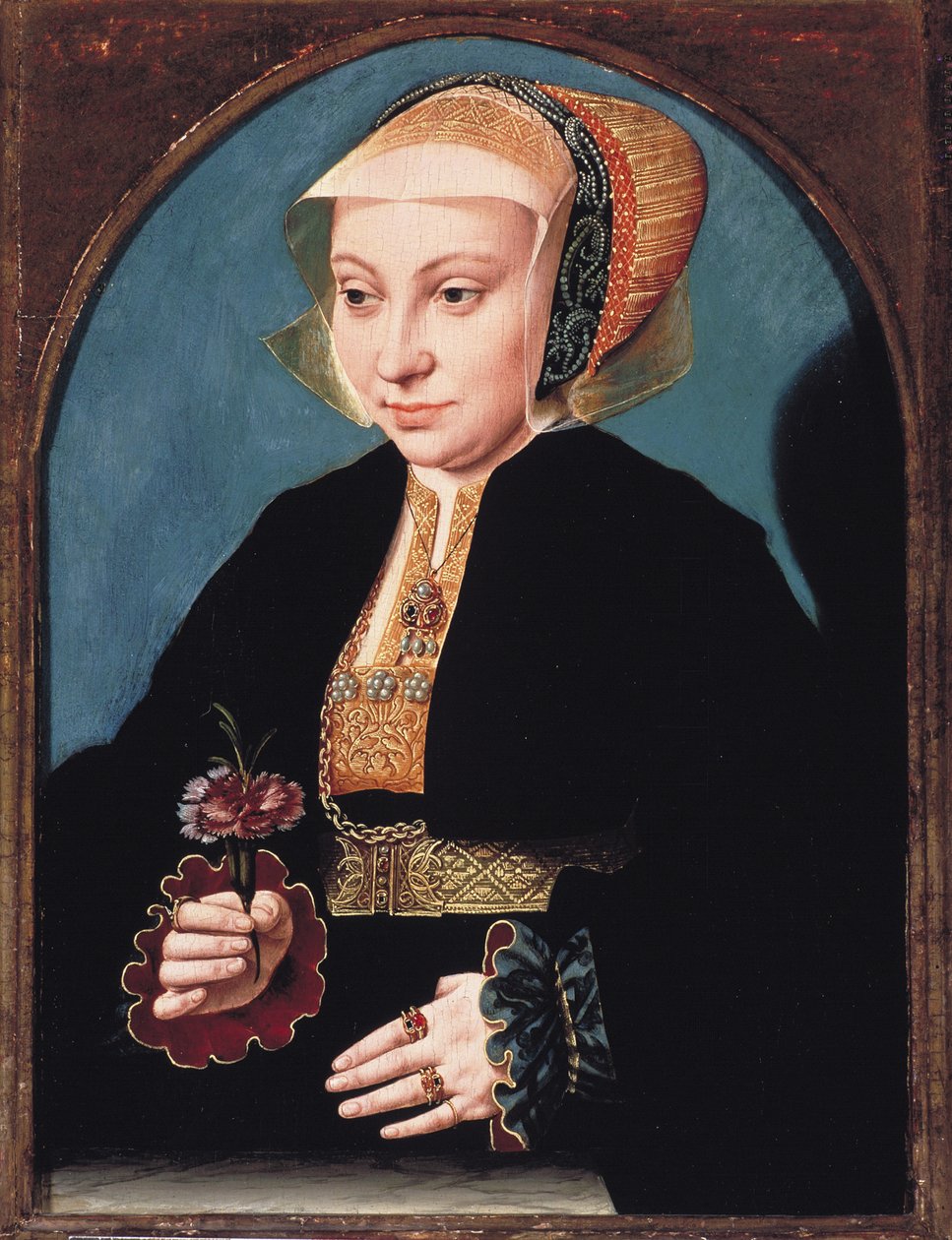 一位女士的肖像，c.1539 作者 巴多罗缪·布鲁因