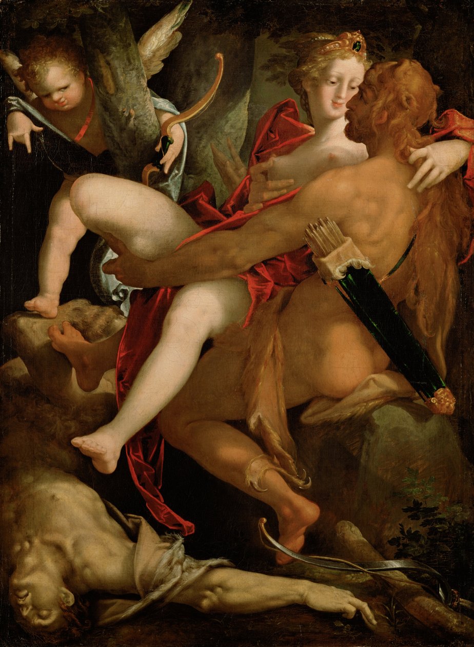 Hercules，Deianira和Centaur Nessus 作者 Bartholomaeus Spranger