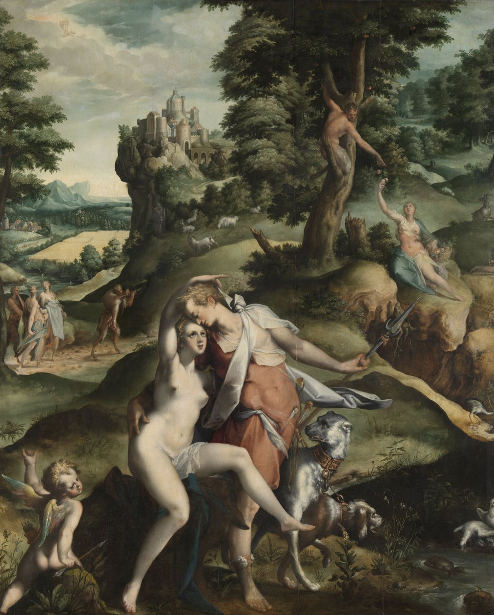 维纳斯和阿多尼斯，c.1585-90 作者 Bartholomaeus Spranger