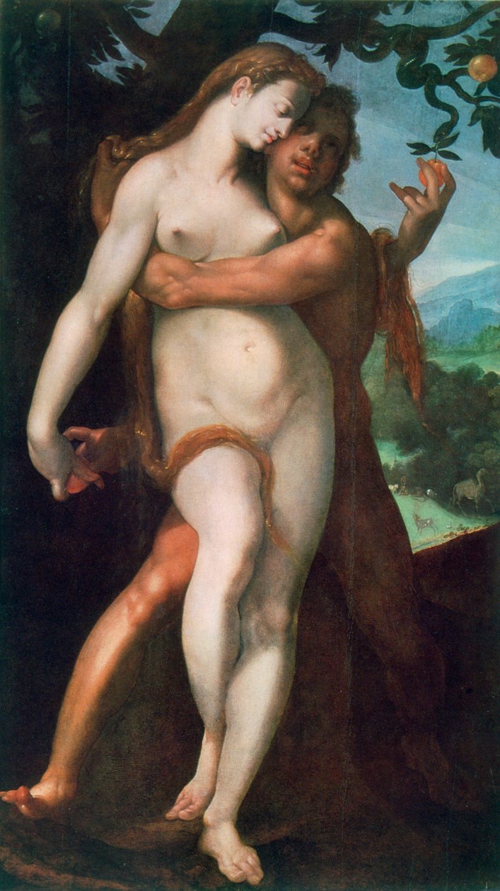 亚当和夏娃（c1566-1611）。 作者 Bartholomaeus Spranger