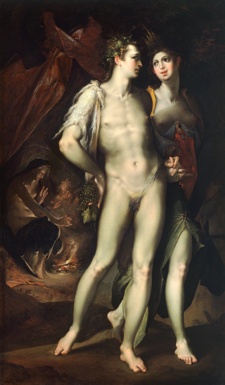 巴克斯和谷神星，作者：巴塞洛缪·斯普兰格 (Bartholomaeus Spranger，1546-1611)。 作者 Bartholomaeus Spranger