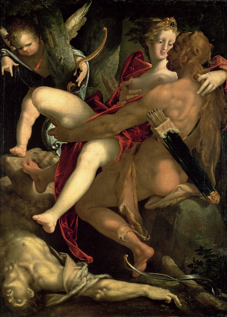 赫拉克勒斯，Deianeira和半人马Nessus，1580年 作者 Bartholomaeus Spranger