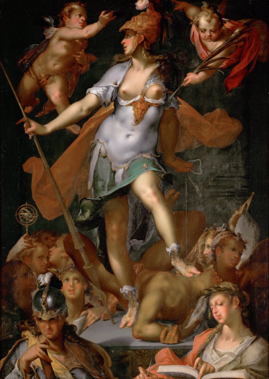 密涅瓦胜利无知，约1591年 作者 Bartholomaeus Spranger