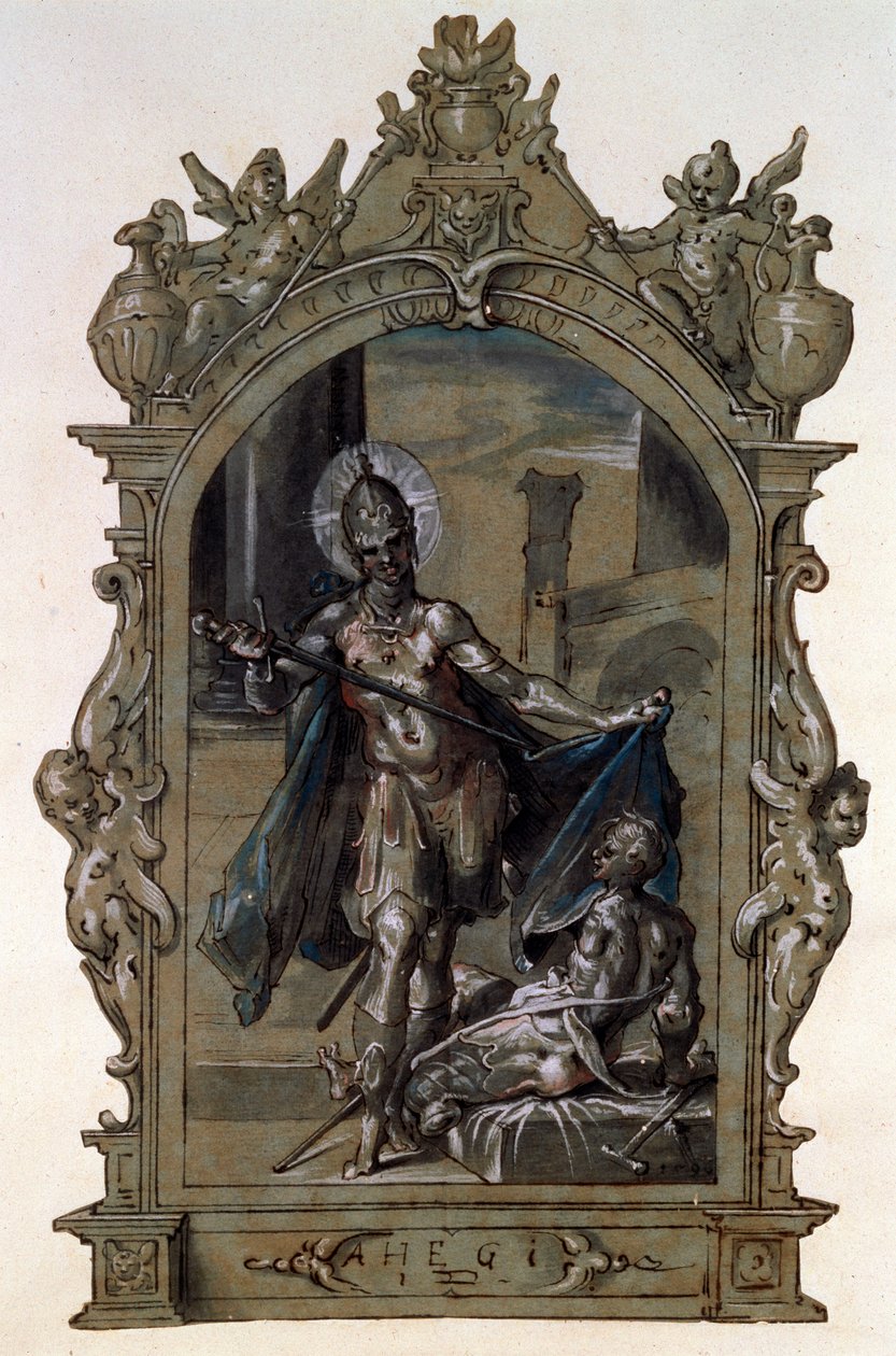 圣马丁和乞eg，1596年。 作者 Bartholomaeus Spranger