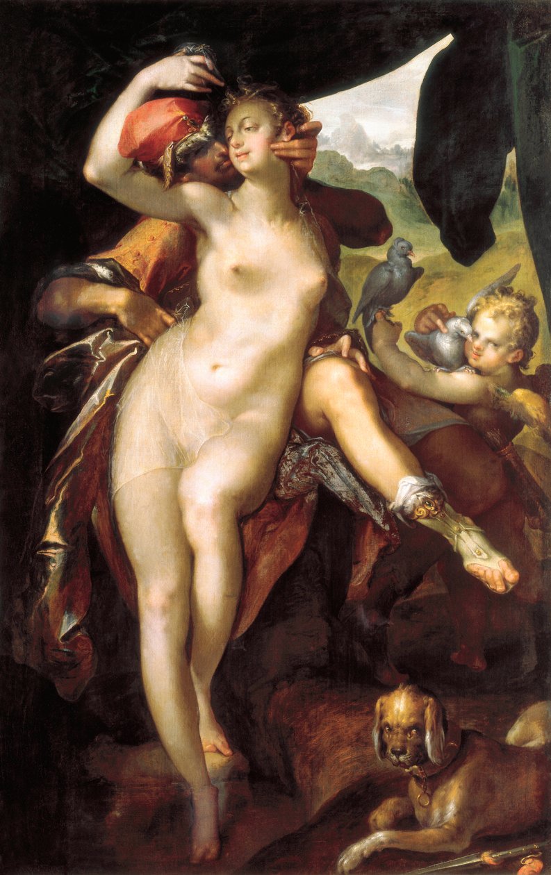 维纳斯和阿多尼斯 作者 Bartholomaeus Spranger