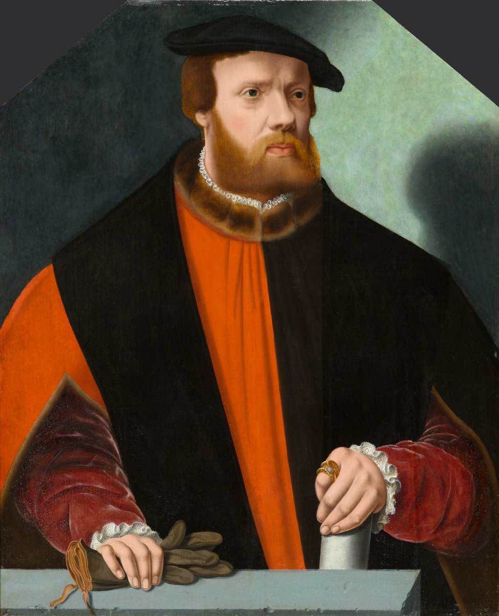 海因里希-克吕德纳的肖像，约1580-1590年（板油画） 作者 Bartholomaus the Younger Bruyn