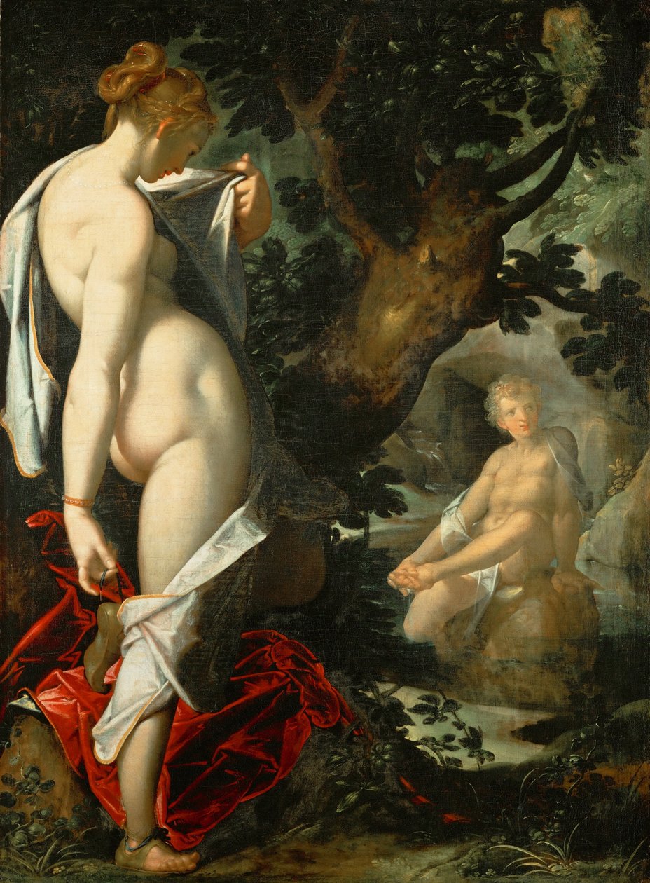 德文：Hermaphroditus und die Nymphe Salmacis 赫马弗洛狄忒斯和仙女萨尔马琪斯 作者 巴塞洛缪斯普兰格
