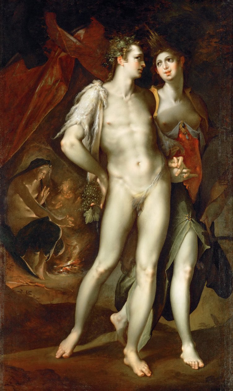 "Sine Cerere et Baccho friget Venus"（《金星和百草》）。 作者 巴塞洛缪斯普兰格
