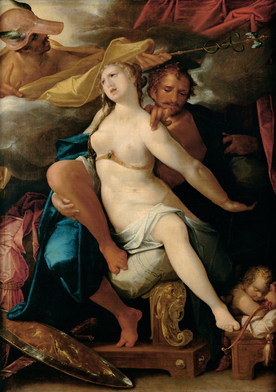 水星警告金星和火星，大约1586年 作者 Bartholomaeus Spranger