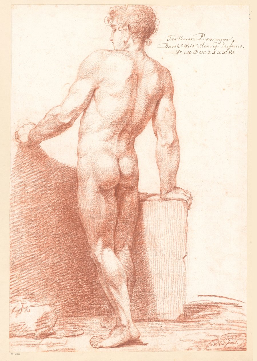 站立的男性裸体，从背后看（1786 年三等奖） 作者 巴塞洛缪斯·齐塞尼斯