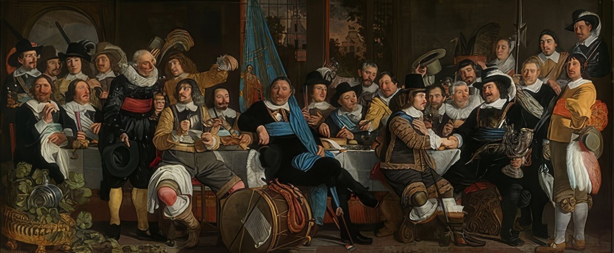 Schützenmahl庆祝明斯特的和平。 1648年 作者 巴特洛缪斯·范·德·赫尔斯特