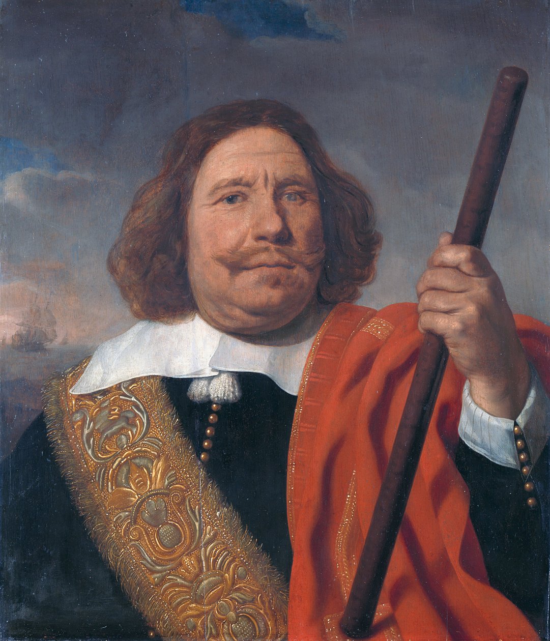 荷兰语：Egbert Meeuwsz Cortenaer（1605-65 年），马斯河海军中将 Egbert Meeuwsz Cortenaer（1605-65 年）。鹿特丹马斯河海军中将 作者 巴特洛缪斯·范·德·赫尔斯特