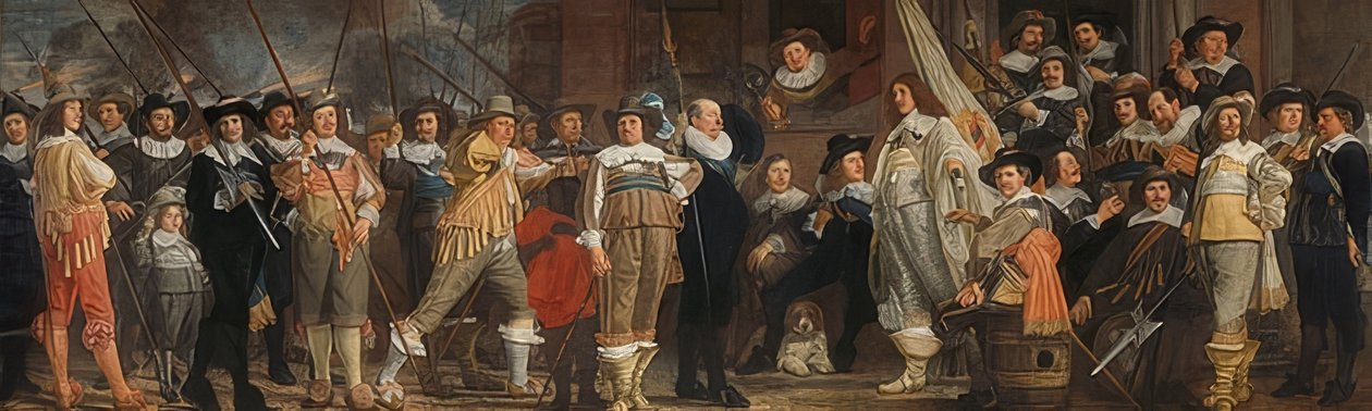 由Roelof Bicker上尉和Jan Michielsz Blaeuw中尉率领的军官和其他神射手。约于1640-43年 作者 巴特洛缪斯·范·德·赫尔斯特