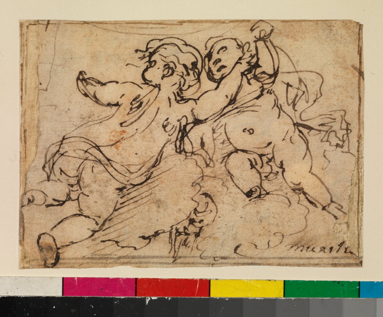 云上的两个Putti，1675-79 作者 巴斯托洛梅·埃斯特万·穆里略