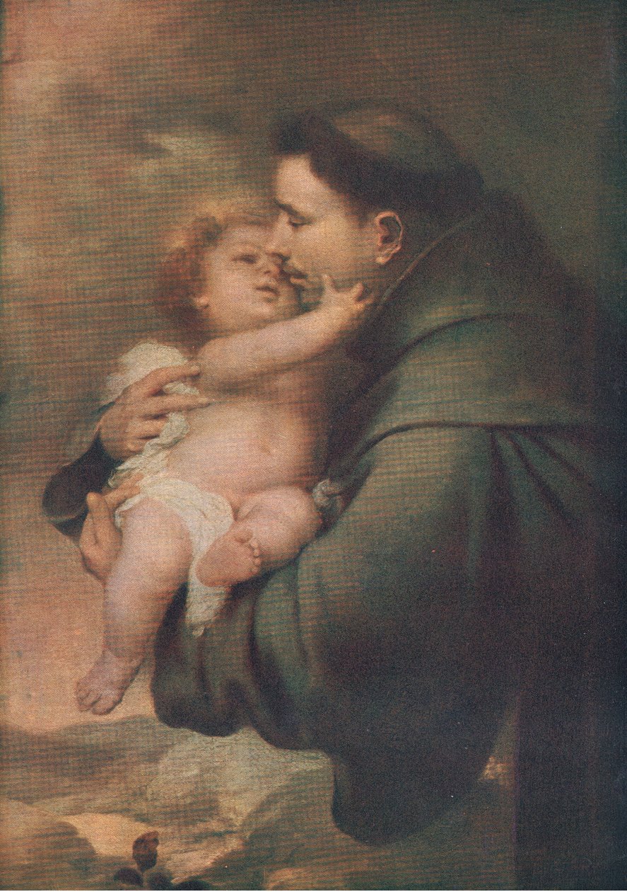 帕多瓦的圣安东尼与基督孩子，Bibbys年度，1916-17 作者 穆里略后的巴托洛梅·埃斯特万
