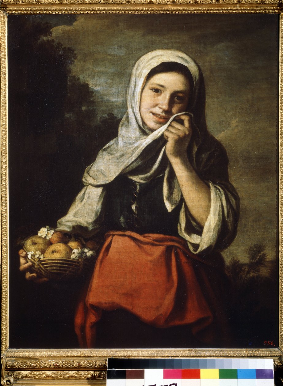 卖水果的女孩》（Jeune fille marchande de fruits）。巴托洛梅-埃斯特万-穆里略（1617-1682 年）的绘画作品 作者 巴斯托洛梅·埃斯特万·穆里略