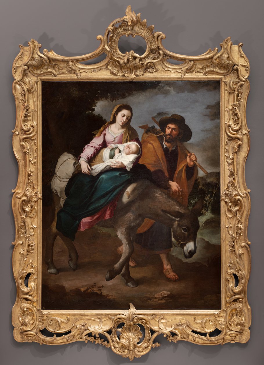 逃往埃及，c.1647-50（布面油画） 作者 巴斯托洛梅·埃斯特万·穆里略