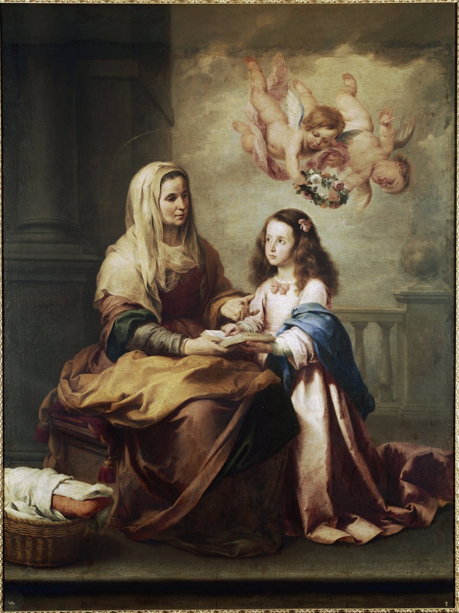 The Virgin Mary and Saint Anne Detail. (oil on canvas, c.1674) 作者 巴斯托洛梅·埃斯特万·穆里略