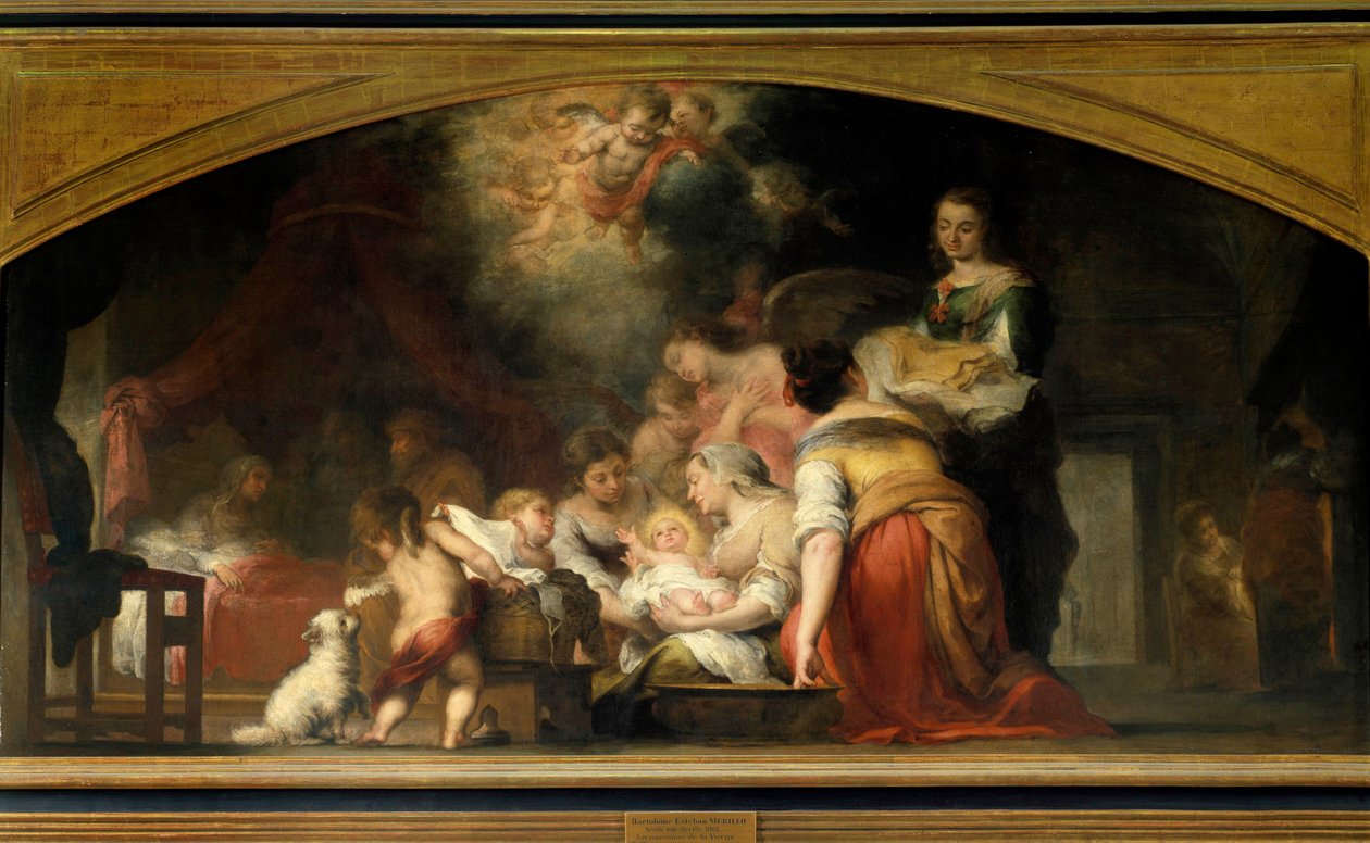 圣母玛利亚的诞生孕育了玛利亚。 Bartolome Murillo (1618-1682) 1661 年作画。 1,79x3,49 m 巴黎，卢浮宫 作者 巴斯托洛梅·埃斯特万·穆里略