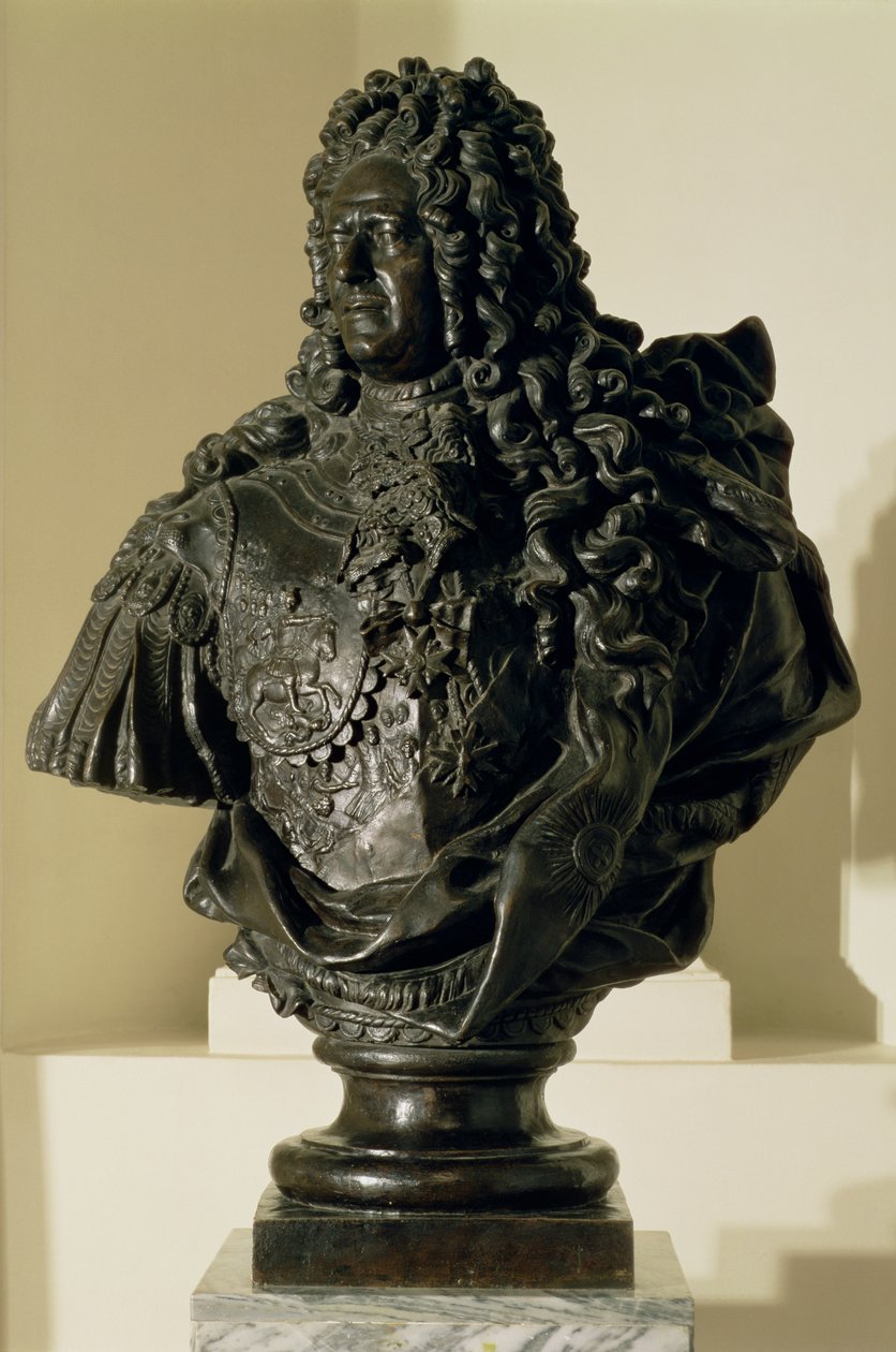 Aleksandr Danilovich Menshikov（1673-1729）1716-7（青铜）的肖像胸像 作者 Bartolomeo Carlo，孔戴·拉斯特雷利