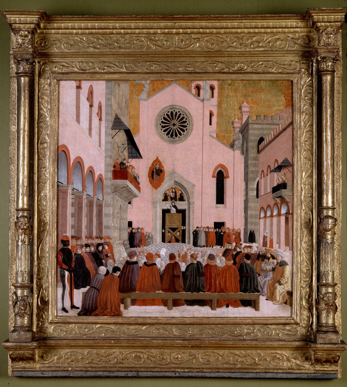 圣文森特费雷尔在维罗纳圣欧菲米娅教堂前讲道 作者 Bartolomeo degli Erri