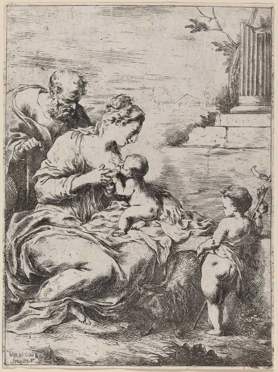 圣家族与圣约翰 作者 Bartolomeo Biscaino