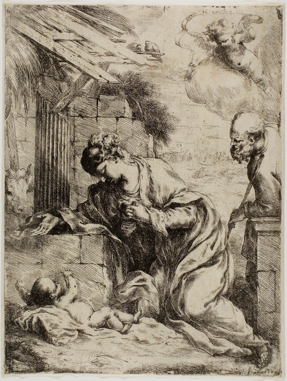 圣母瞻仰耶稣圣婴 作者 Bartolomeo Biscaino