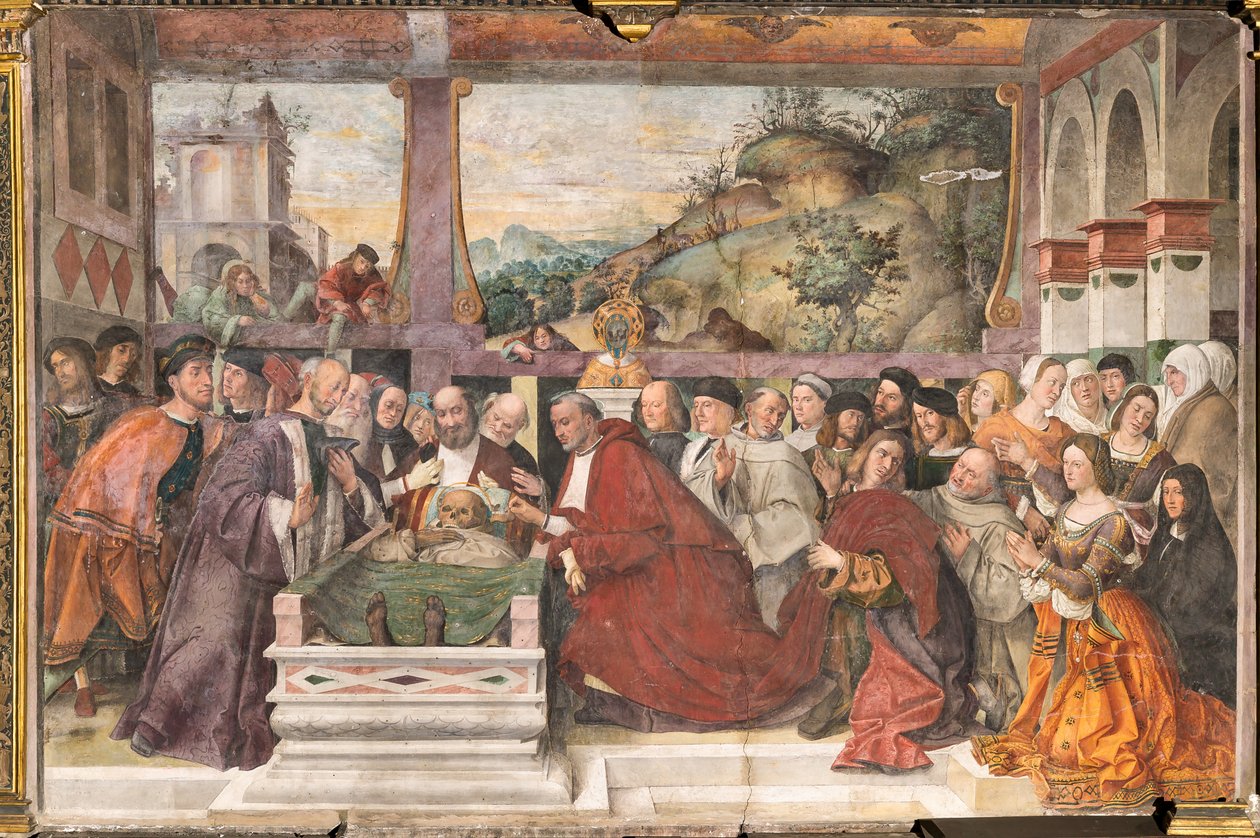 红衣主教 Guido of Monfort 打开圣人方舟，圣人学校 作者 蒙大拿州Bartolomeo