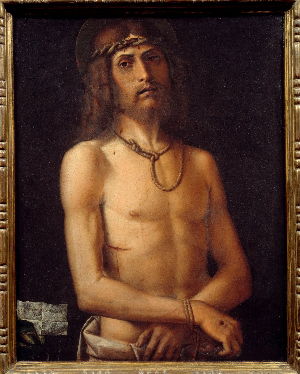 巴托洛梅奥·蒙塔格纳 (1450-1523) 15 世纪太阳的 Ecce homo 绘画。 0,55x0,43 m 作者 蒙大拿州Bartolomeo