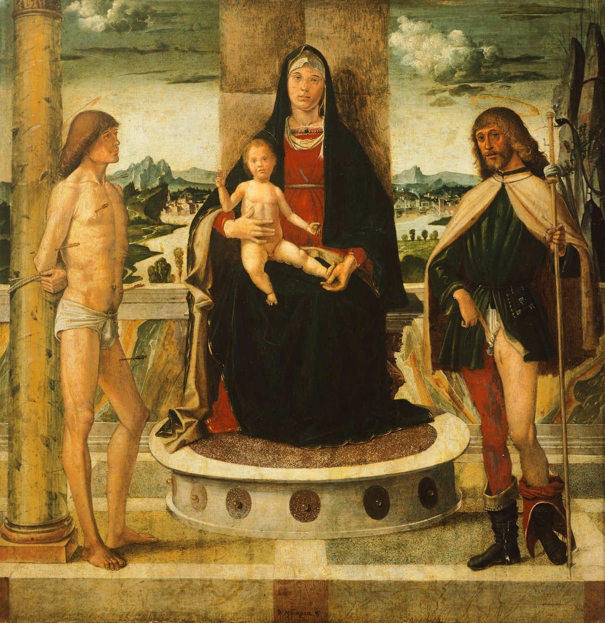 圣母与圣婴》，巴托洛梅奥-蒙塔尼亚（Bartolomeo Montagna，约 1450-1523 年） 作者 蒙大拿州Bartolomeo