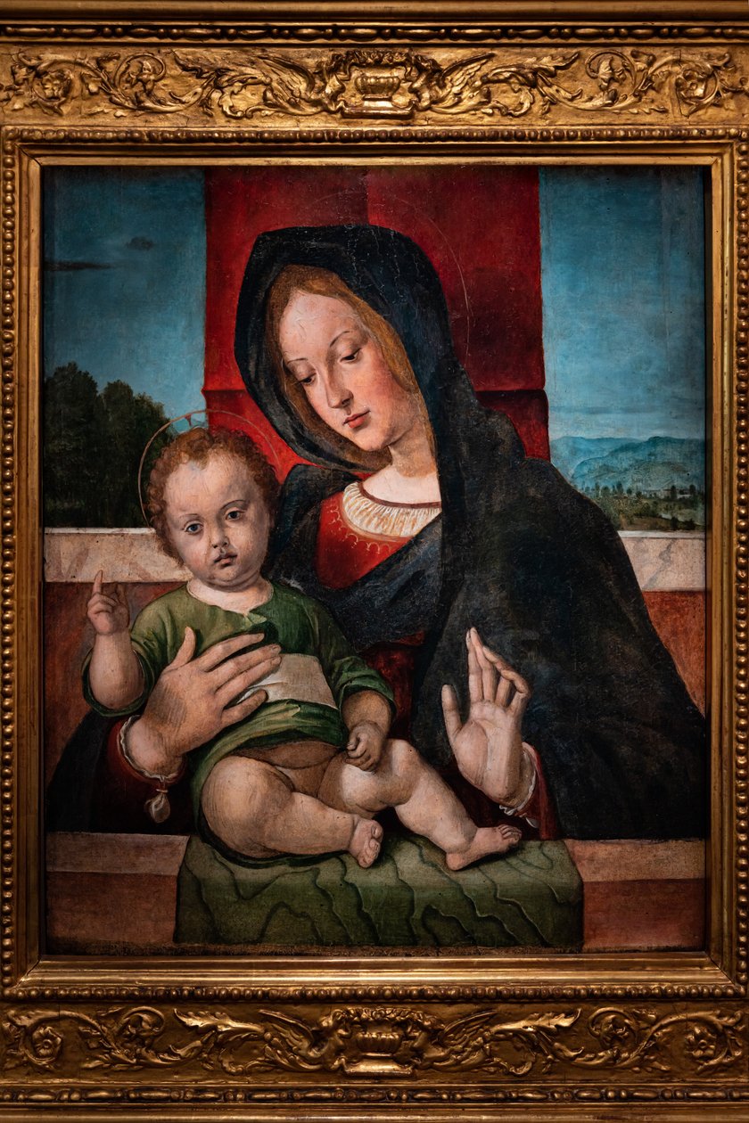 麦当娜与婴儿耶稣，十五世纪最后十年（面板油画） 作者 蒙大拿州Bartolomeo