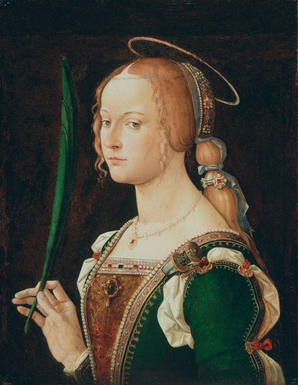 帕多瓦的圣贾斯蒂娜，约1490年（木头上的油） 作者 蒙大拿州Bartolomeo
