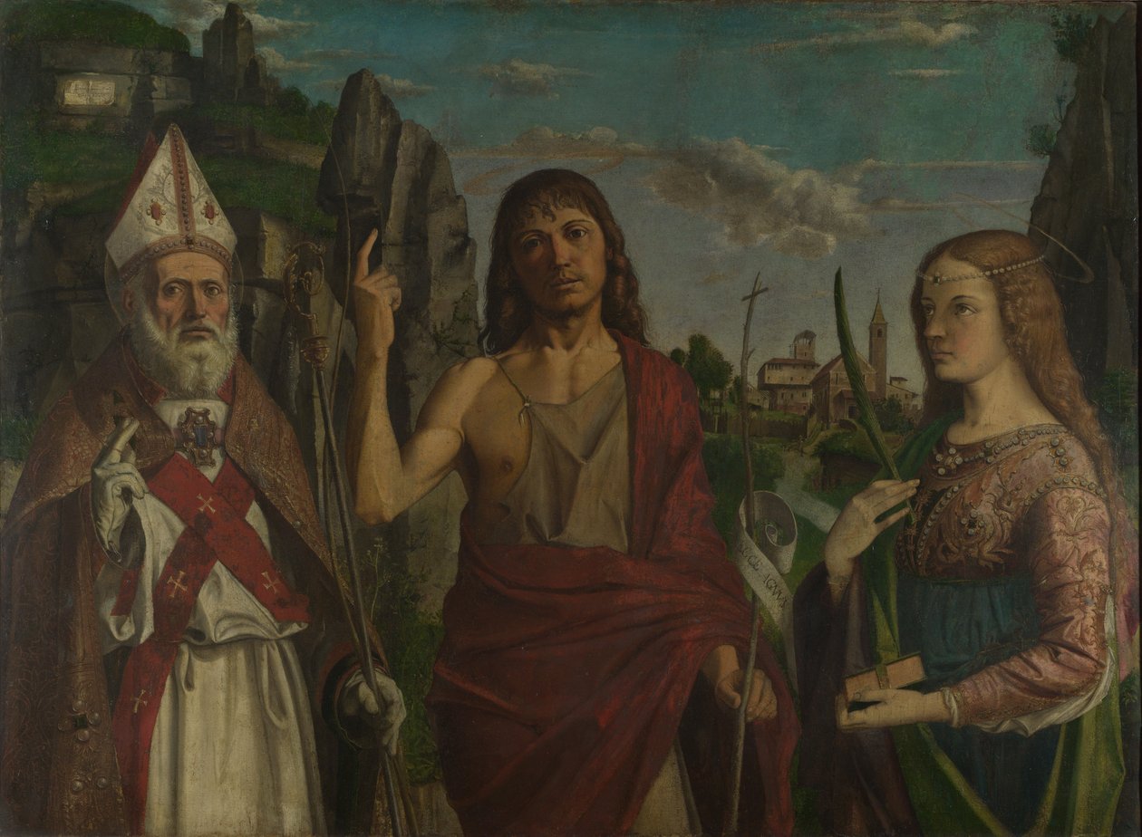 圣芝诺，施洗者圣约翰和女烈士c。 1495 作者 蒙大拿州Bartolomeo