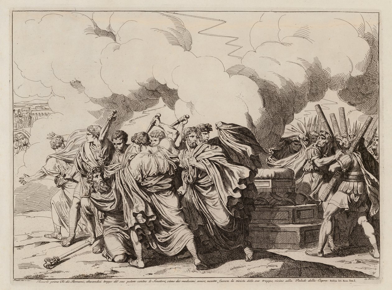 罗穆卢斯之死（蚀刻版画） 作者 Bartolomeo Pinelli