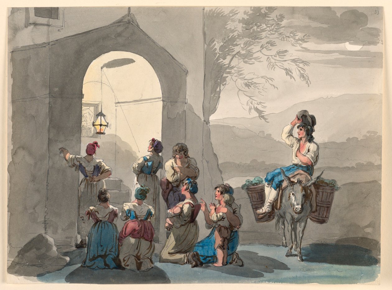 绘画，《蒂沃利的圣母颂》，1807-1808 年 作者 Bartolomeo Pinelli