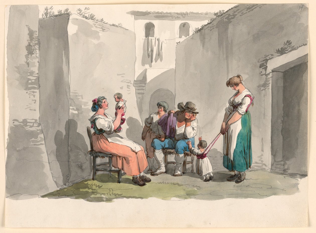 绘画，1807-08 年，蒂沃利 作者 Bartolomeo Pinelli