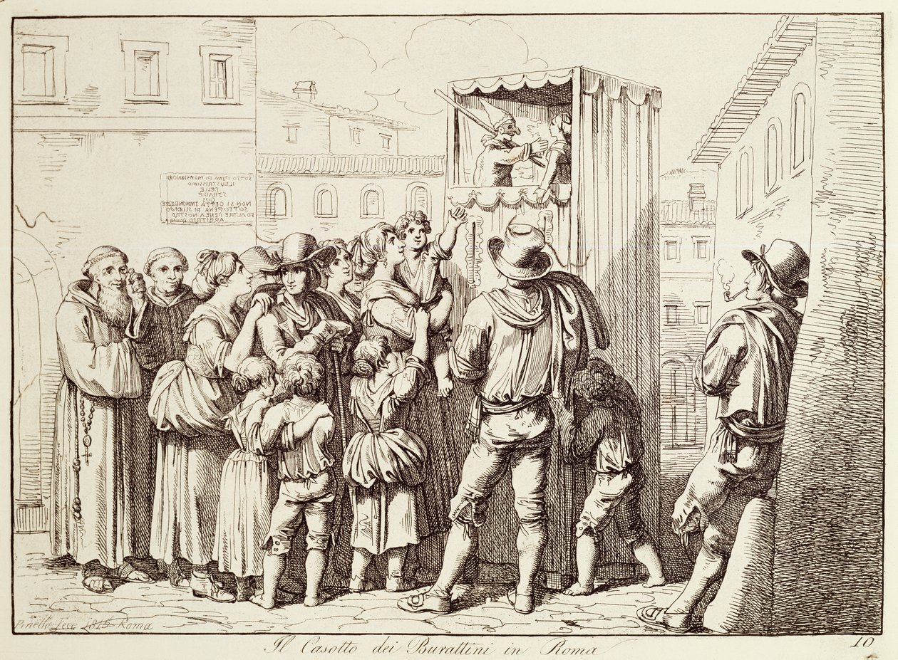 罗马的木偶戏亭 作者 Bartolomeo Pinelli