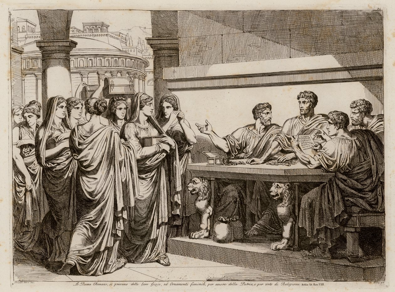 罗马妇女的献祭（蚀刻版画） 作者 Bartolomeo Pinelli