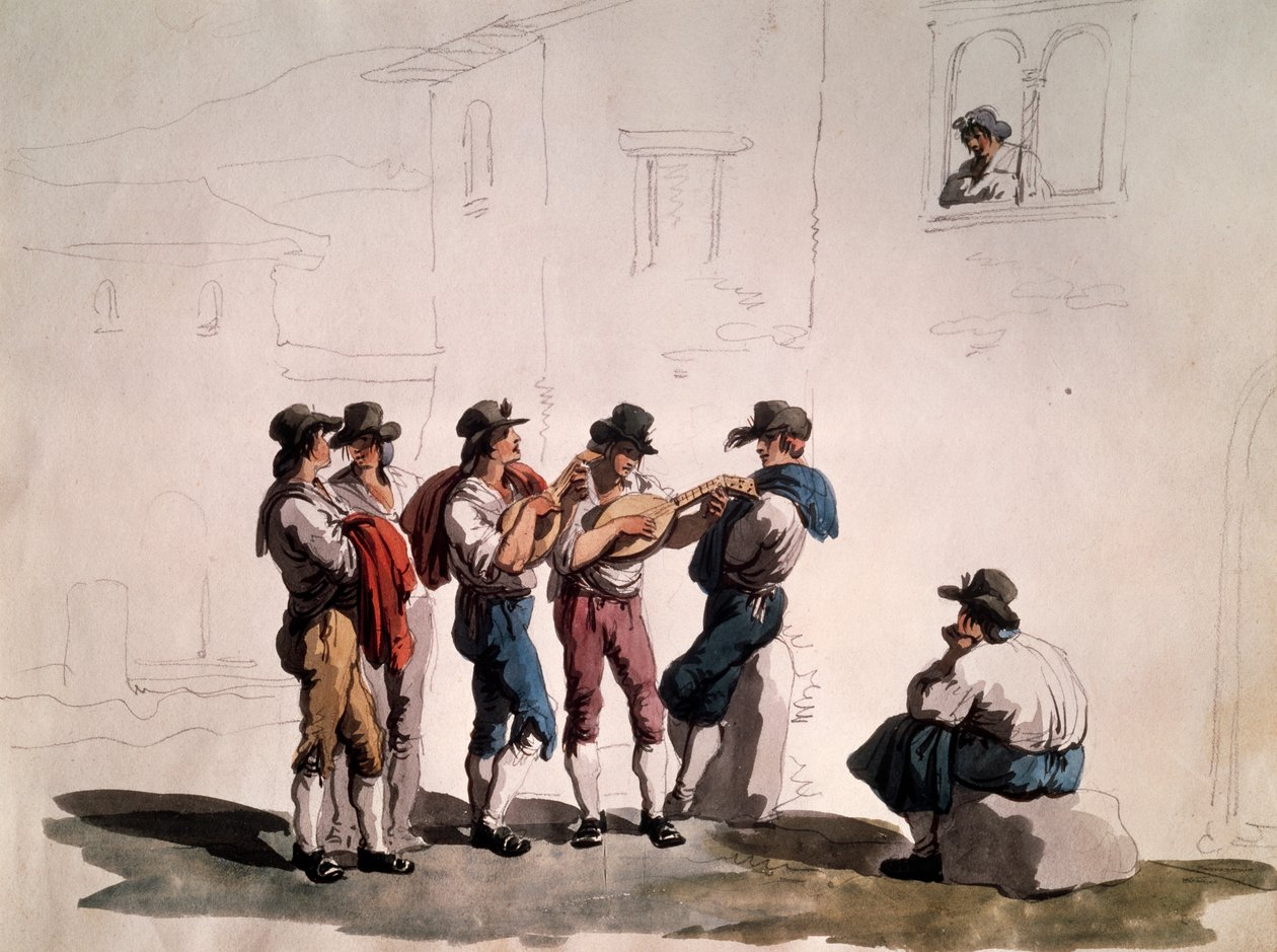 小夜曲》，巴托洛梅奥-皮内利（1781-1835）著，意大利 作者 Bartolomeo Pinelli