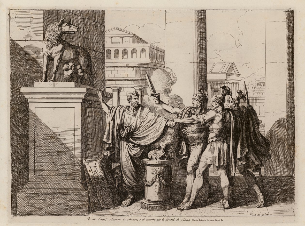 荷拉提人的誓言（蚀刻版画） 作者 Bartolomeo Pinelli