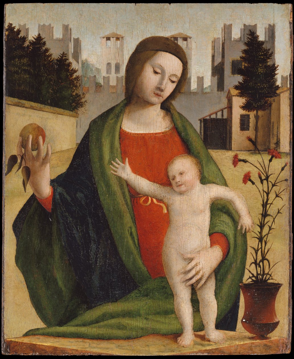 麦当娜和孩子，1508年之前（木头上的蛋彩画） 作者 Bartolomeo Suardi Bramantino