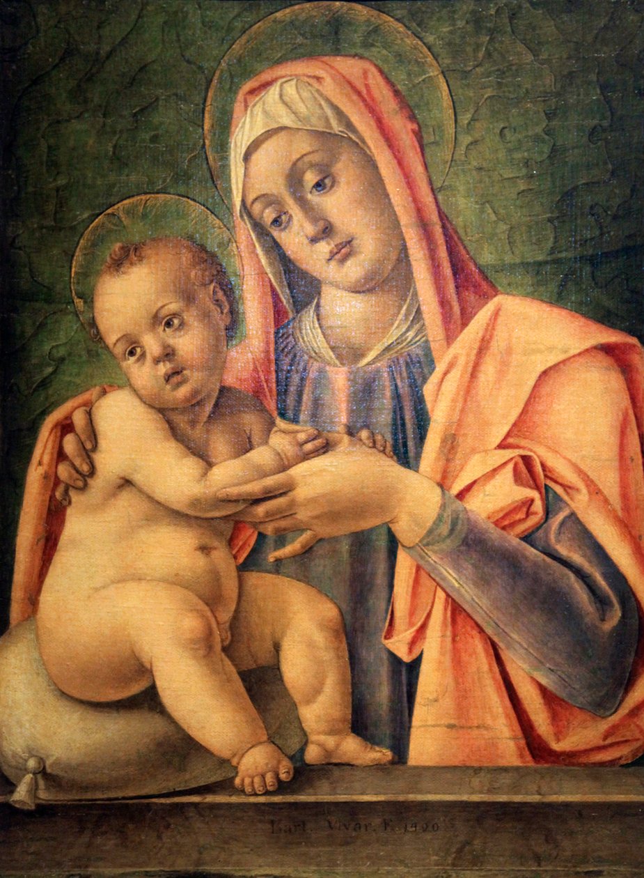 圣母与儿童》，1490年 作者 Bartolomeo Vivarini