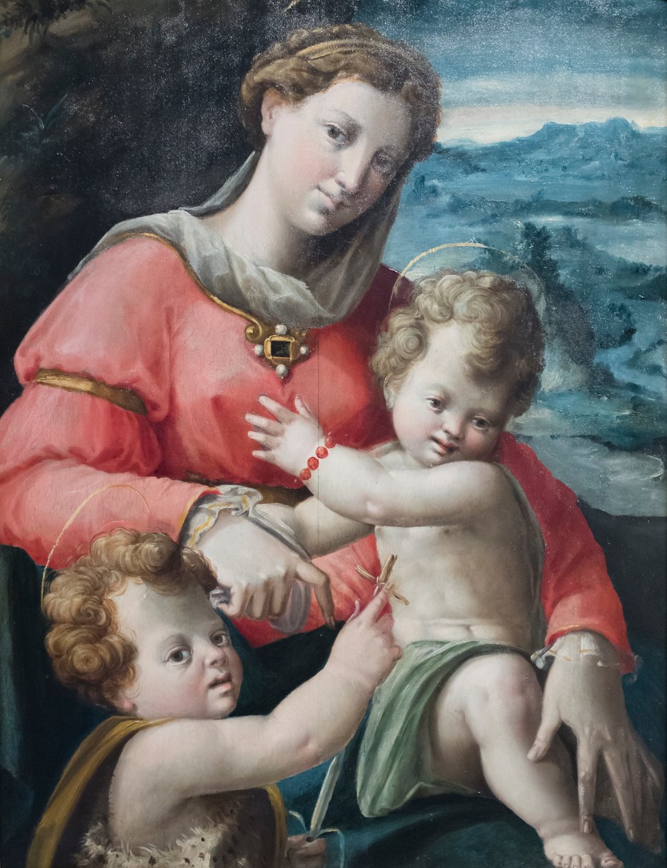 麦当娜和孩子与年轻的圣约翰 作者 Bartolomeo 叫 Bagnacavallo Ramenghi