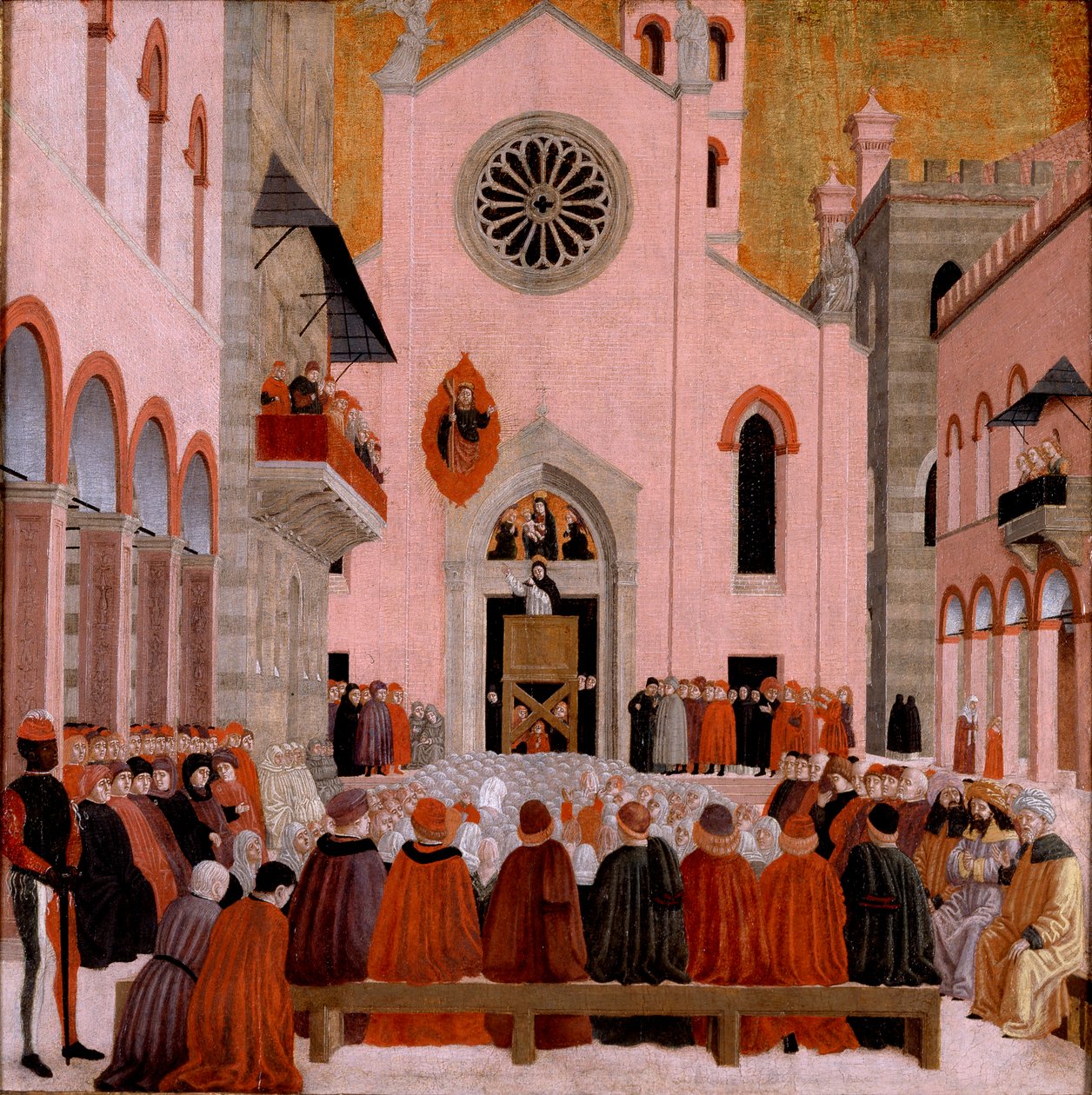 圣文森特-费雷尔在教皇面前布道，约1460-1476年 作者 Bartolomeo degli Erri