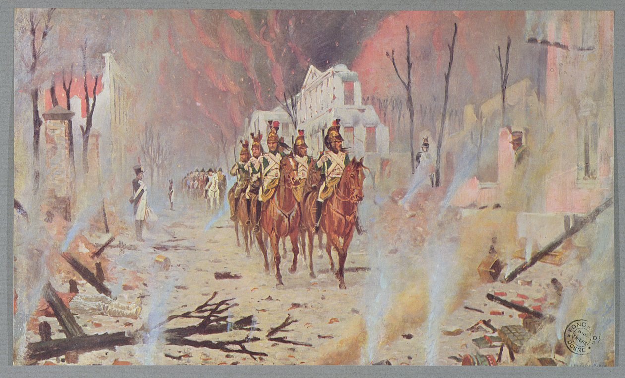 拿破仑军队于1812年在莫斯科，来自&39;Napoleon，la Campagne de Russie&39;，Philippe de Segur，1912年 作者 罗勒·维雷夏金（Basil Weretshchagin）