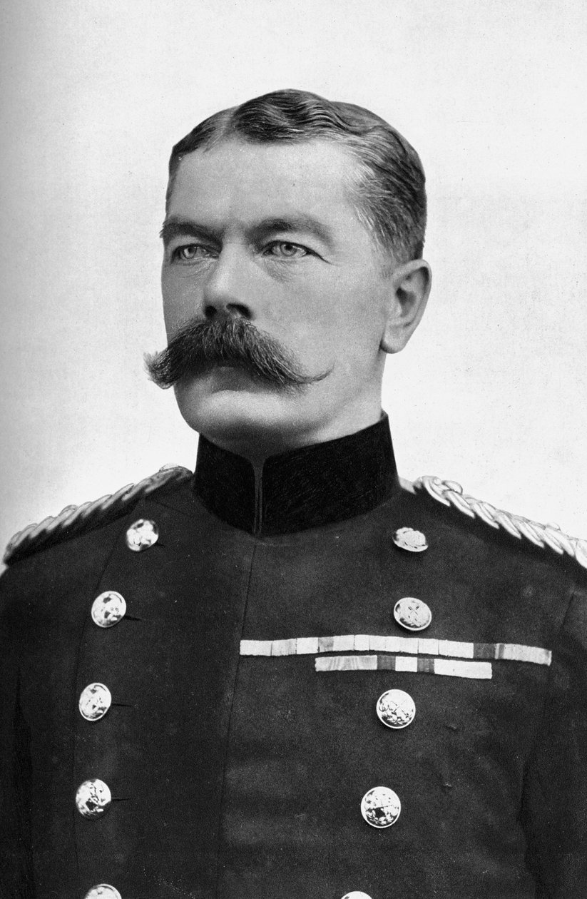 1914年第一次世界大战的英国战争国务卿马歇尔·厄尔·基奇纳（Field Marshall Earl Kitchener）。 作者 巴萨诺工作室